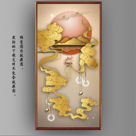 光影抽象几何麋鹿风景玄关装饰画