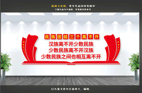 民族团结三个离不开文化墙