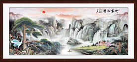 迎客松山水画