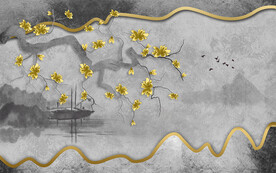 新中式山水背景墙