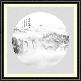 圆形山水画