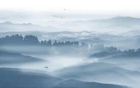 新中式水墨山水风景画