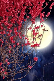 新中式红叶树藤玄关装饰画