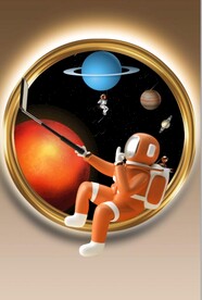 光影灯带宇航员镜中画装饰画