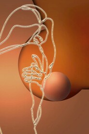 光影抽象发光线条美女装饰画