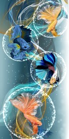 九鱼图艺术线条飘带玄关