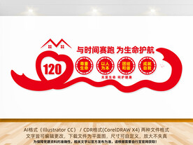 医院120急救中心文化墙