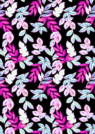 手绘叶子印花图