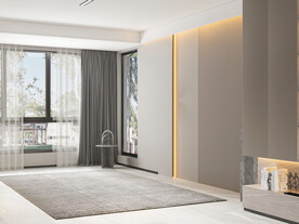 现代极简 轻奢客厅 空场景