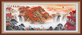 聚宝盆山水画