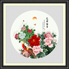 圆形牡丹