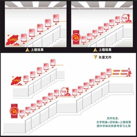 党史党的光辉历程楼梯楼道文化墙