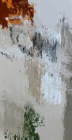 灰色抽象色块笔触拼接油画玄关