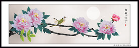 牡丹花鸟画