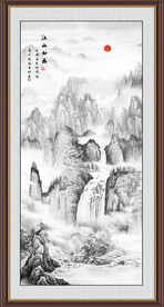 竖幅水墨画