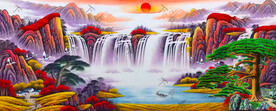 迎客松山水画