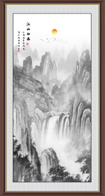 竖幅水墨画
