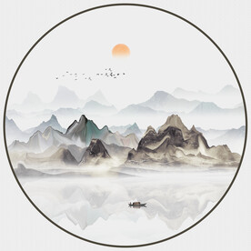 抽象意境山水画