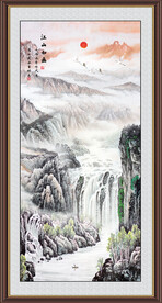 竖幅山水画