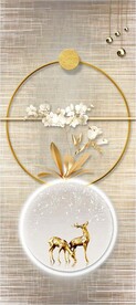 轻奢装饰画 麋鹿 花