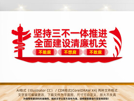 坚持三不一体推进文化墙