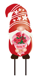 情人节挂件圣诞老人送花矢量