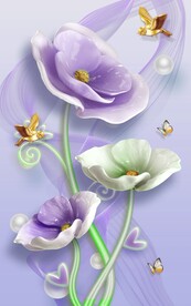 立体花玄关画