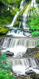 唯美瀑布流水生财玄关