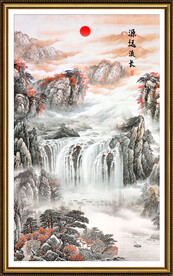 竖幅山水画