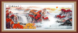旭日东升国画