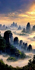 新中式简约抽象山水靠山装饰画