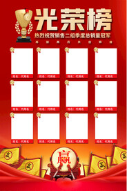 销售光荣榜海报
