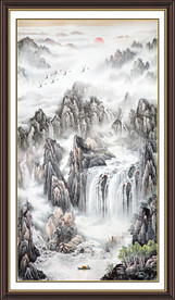 竖幅山水画