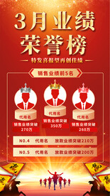 月度销售荣誉榜海报