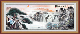 迎客松国画山水