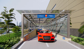 玻璃雨棚效果图