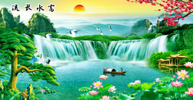 迎客松风景画