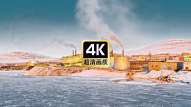 唯美海边工厂风景