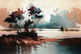 抽象油画 风景