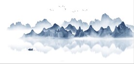 新中式抽象水墨山水风景背景