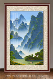 水彩山水挂画
