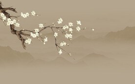 新中式工笔花鸟画电视背景墙