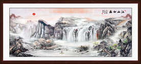 国画旭日东升山水画