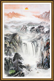 竖幅山水画