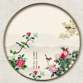 圆形花鸟图