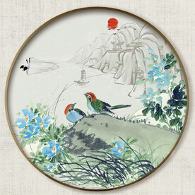 圆形中式花鸟图