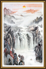 竖幅山水画