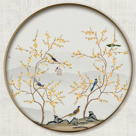 圆形中式花鸟图