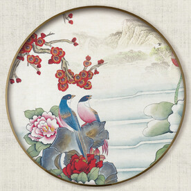圆形花鸟画