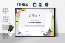 创意证书横版奖状